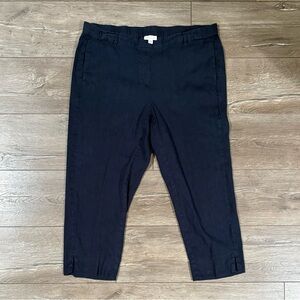 J Jill Stretch Linen Navy Stretch Linen Capri